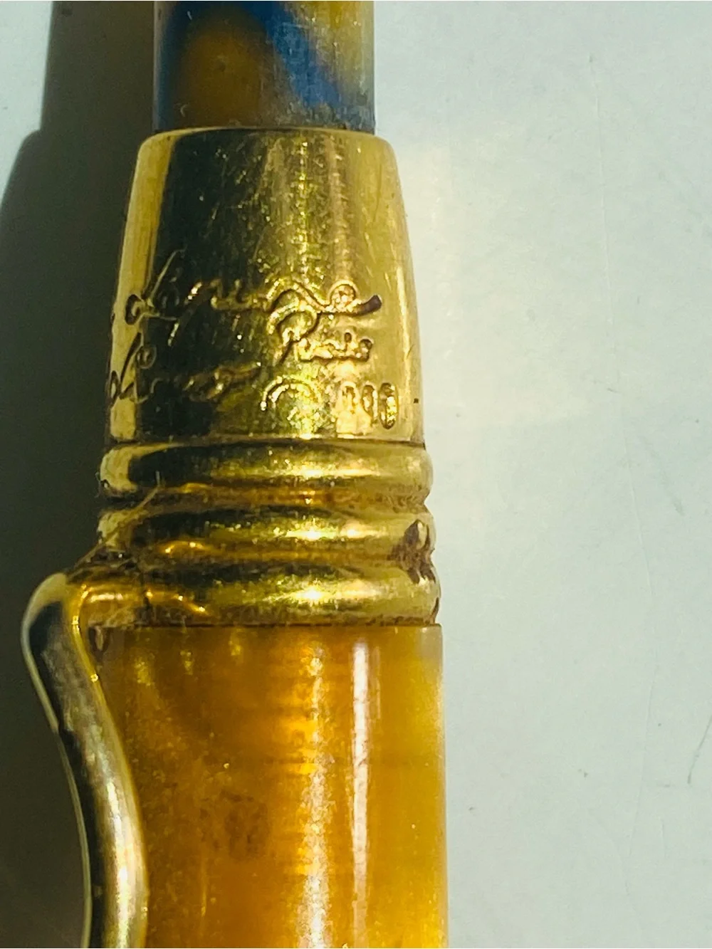 90s Jean Pierre Lepine Indigo Rollerball Pen Gold And Tortoise Shell